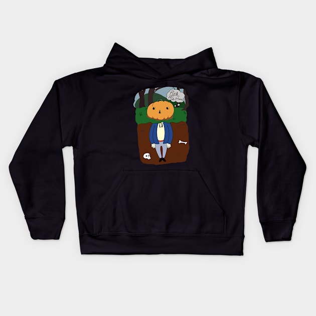 Patient Pumpkin Kids Hoodie by daynamayday